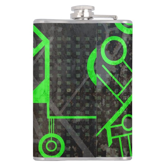 Groene Circuit Heupfles (Achterkant)