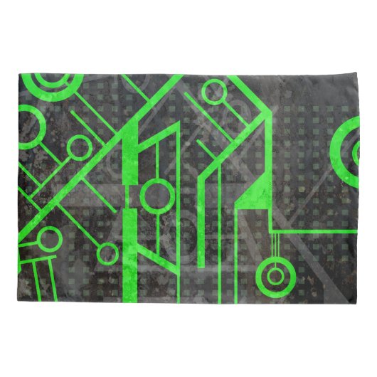 Groene Circuit Kussensloop (Achterkant)