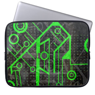 Groene Circuit Laptop Sleeve