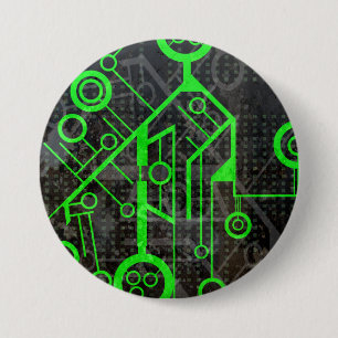 Groene Circuit Ronde Button 7,6 Cm