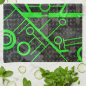 Groene Circuit Theedoek (Gevouwen)