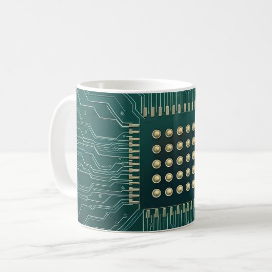 Groene circuitkaart koffiemok (Voorkant links)