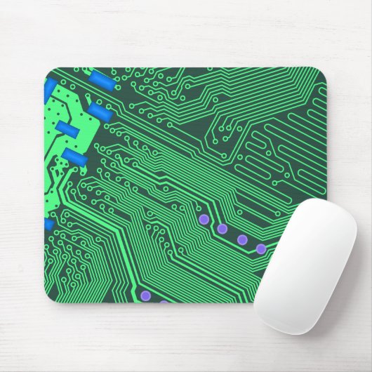 Groene circuitkaart muismat (Met muis)