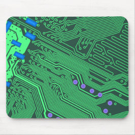 Groene circuitkaart muismat