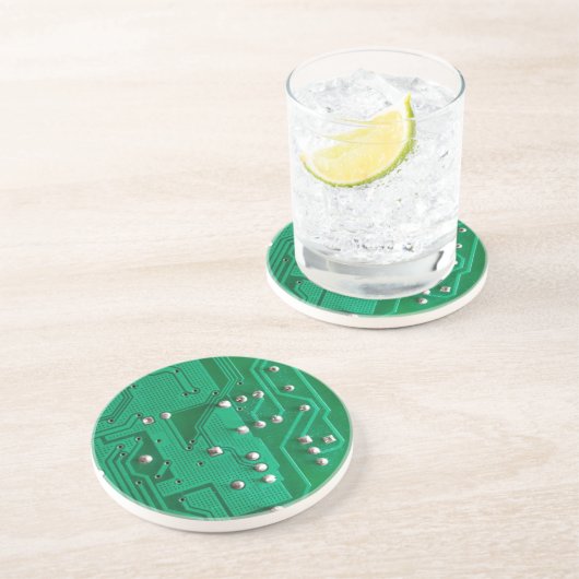 Groene circuitkaart zandsteen onderzetter (Zijkant)