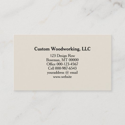 Groene Circulaire Zw QR Code Woodworking Craftsman Visitekaartje (Achterkant)