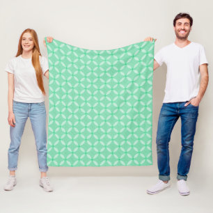 Groene Cirkel Geometrisch Patroon Fleece Deken