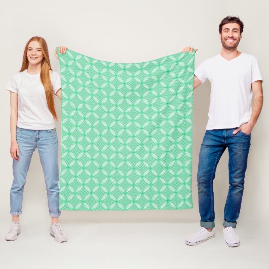 Groene Cirkel Geometrisch Patroon Fleece Deken (In situ)