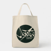 Groene Cirkel Het Kruis Jezus Redt Graffiti Tote Bag (Achterkant)