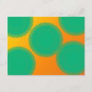 groene cirkel in geelachtig sinaasappel briefkaart