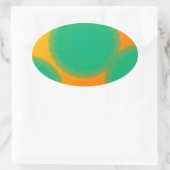 groene cirkel in geeloranje ovale sticker (Tas)