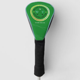 groene cirkel logo monogram voor golfspeler golfheadcover