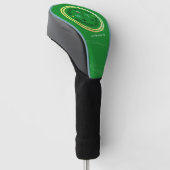 groene cirkel logo monogram voor golfspeler golfheadcover (Schuin)