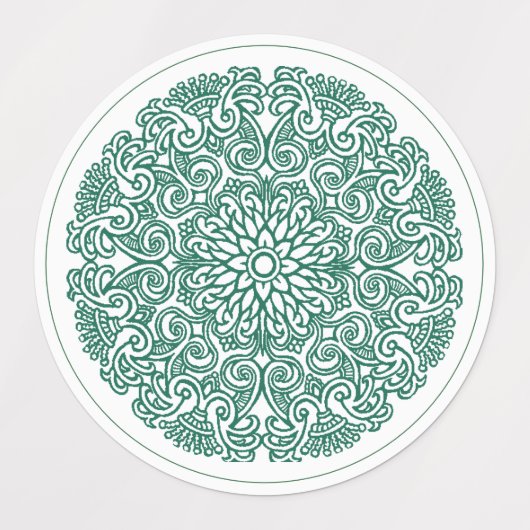 Groene cirkel mandala symbool van het universum labels (Design 1)