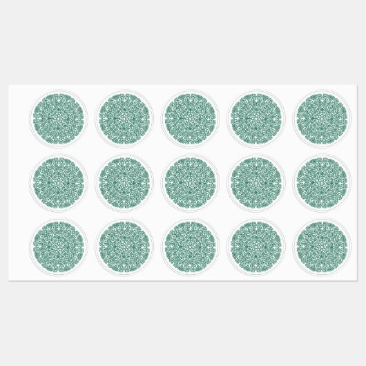 Groene cirkel mandala symbool van het universum labels (Vel)