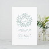 Groene cirkel met informatie over de trouwgast (Staand voorkant)