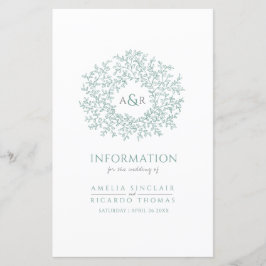 Groene cirkel met informatie over de trouwgast