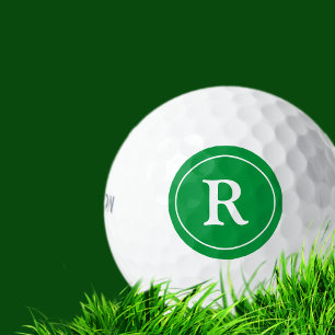 Groene cirkel met naam initiaal Monogrammed Golfballen