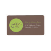 Groene cirkel - Monogram Adresetiketten Etiket (Voorkant)