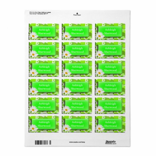 Groene cirkel naam label (Full Sheet)