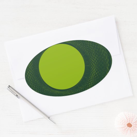 groene cirkel ovale sticker (Envelop)