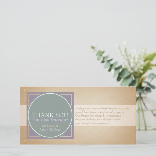 Groene Cirkel P Square Labels Sympathie P Dank u P Bedankkaart (Staand voorkant)