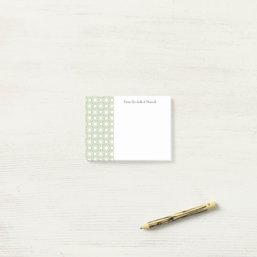 Groene  Cirkel Patroon Aangepaste Notities Post-it® Notes (Op bureau)