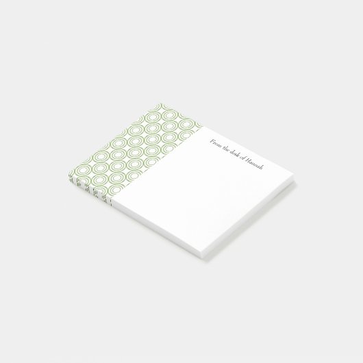 Groene Cirkel Patroon Aangepaste Notities Post-it® Notes (Schuin)