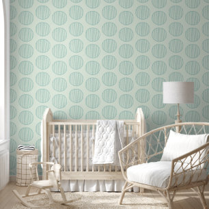 Groene cirkel patroon behang