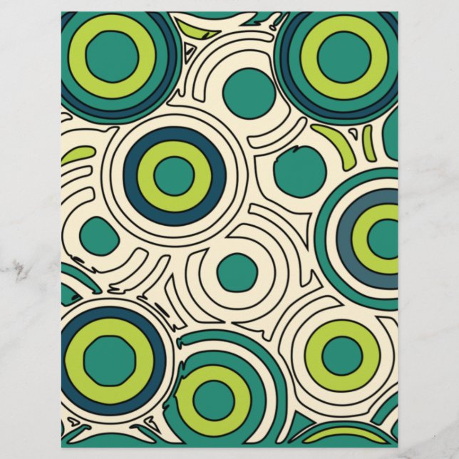 Groene cirkel scrapbookpapier (Voorkant)