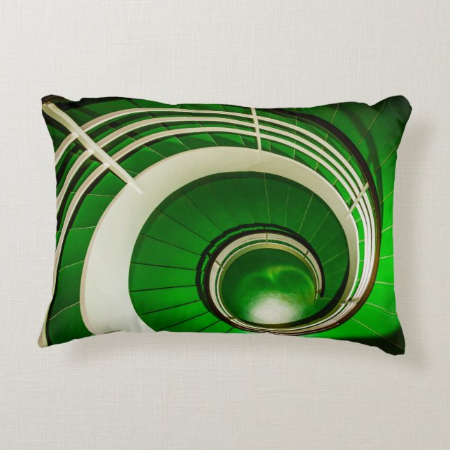 Groene cirkelbaan accent kussen (Achterkant)