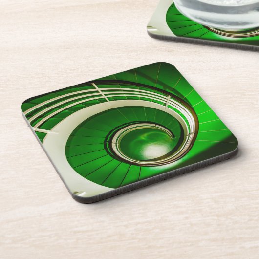 Groene cirkelbaan bier onderzetter (Linkerzijde)