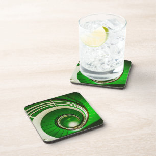 Groene cirkelbaan bier onderzetter
