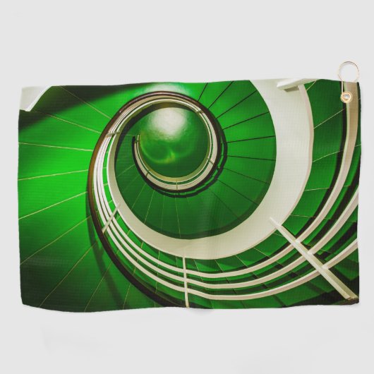 Groene cirkelbaan golfhanddoek (Horizontaal)