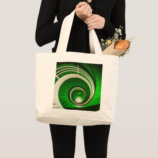 Groene cirkelbaan Grote Canvas tas (Voorkant (product))