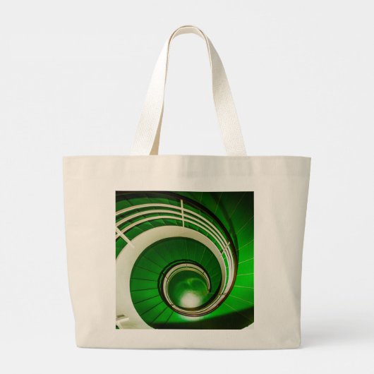 Groene cirkelbaan Grote Canvas tas (Achterkant)