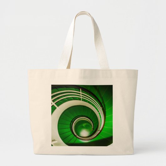 Groene cirkelbaan Grote Canvas tas (Voorkant)