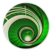 Groene cirkelbaan keramische knop (Voorkant)