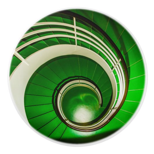 Groene cirkelbaan keramische knop (Voorkant)