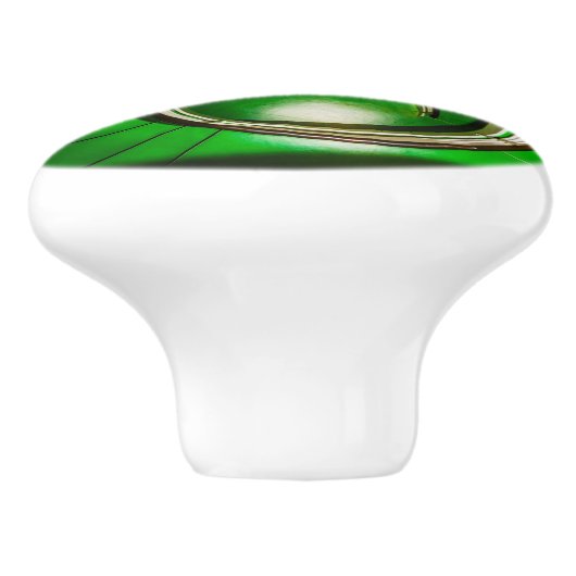 Groene cirkelbaan keramische knop (Zijkant)