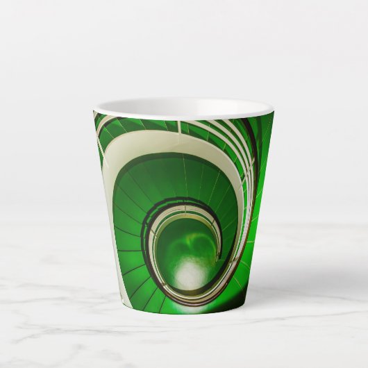 Groene cirkelbaan latte mok (Voorkant)