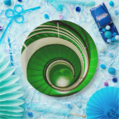 Groene cirkelbaan papieren bordje (Feest)