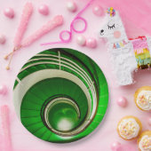 Groene cirkelbaan papieren bordje (Feest)