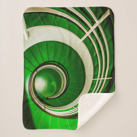 Groene cirkelbaan sherpa deken (Voorkant)