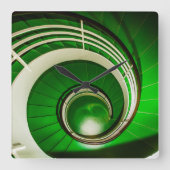 Groene cirkelbaan vierkante klok (Voorkant)