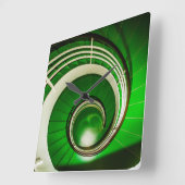 Groene cirkelbaan vierkante klok (Hoek)