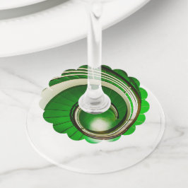 Groene cirkelbaan wijnglaslabel