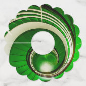 Groene cirkelbaan wijnglaslabel (Achterkant)