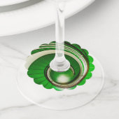 Groene cirkelbaan wijnglaslabel (Dichtbij)