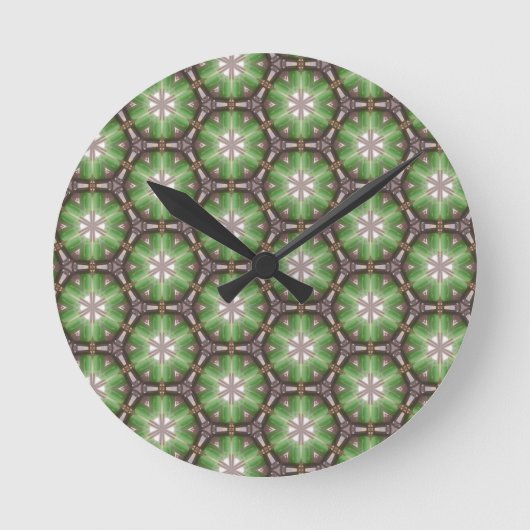 Groene Cirkelpatroon Ronde Klok (Voorkant)